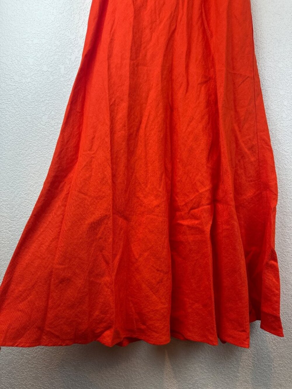 NWT Madewell 100% Linen Maxi Skirt Size 8 Orange Red Minimalist Coastal Chic - Picture 6 of 13
